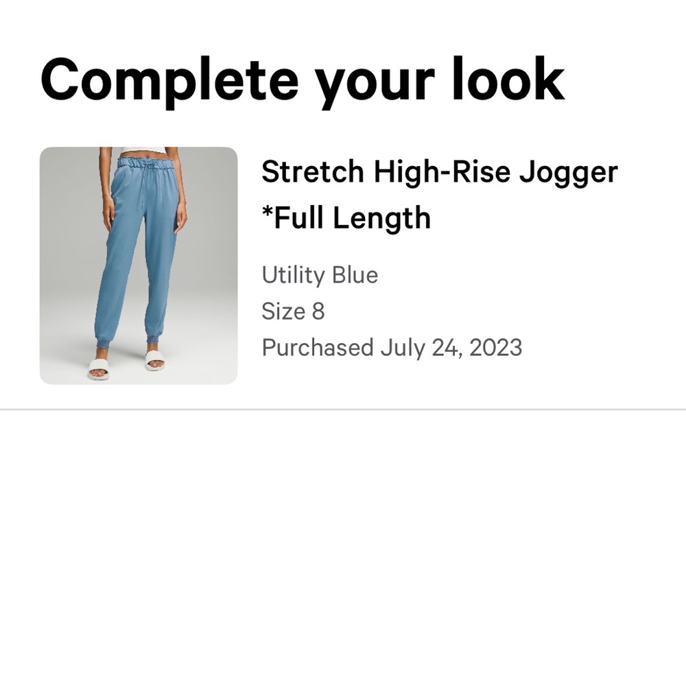 Stretch high rise jogger size 8 in utility blue